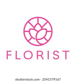 Diseño de logotipo minimalista plano florista