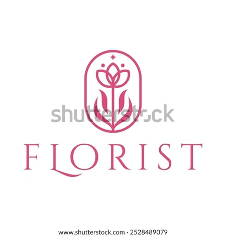 florist flat minimalist logo design