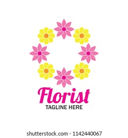 florist / floral logo with text space for your slogan / tagline, vector illustration