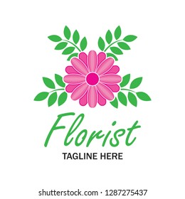 florist / floral logo with text space for your slogan / tagline, vector illustration