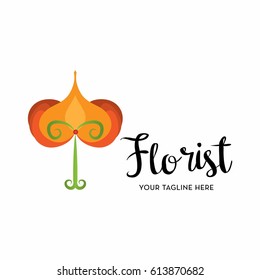 florist / floral logo with text space for your slogan / tagline, vector illustration