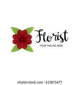 florist / floral logo with text space for your slogan / tagline, vector illustration