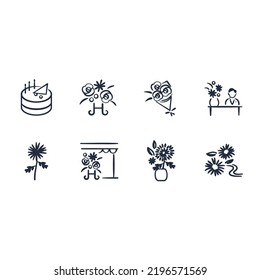 Florist hand drawn icon set