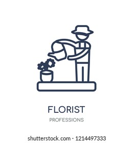 Florist icon. Florist linear symbol design from Professions collection. Simple outline element vector illustration on white background.