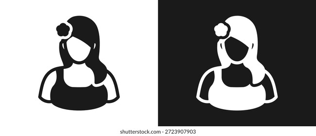 Icono De La Floristería Fijado Glifo En Fondo Blanco Y Negro