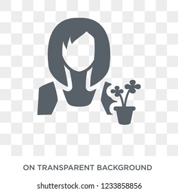 Florist icon. Trendy flat vector Florist icon on transparent background from Professions collection. 
