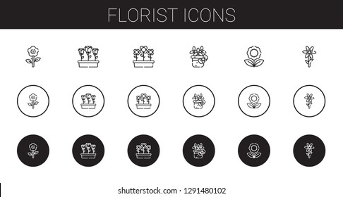 florist icons set. Collection of florist with flower, flowers. Editable and scalable florist icons.