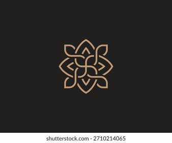 Florist Blatt Blumenlogo mit Linie Art Design. Vorlage für florales Symbolzeichen