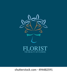 Florist Logo Design Template. Vector Illustration