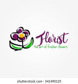 Florist Logo Design Template. Vector Illustration