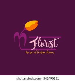 Florist Logo Design Template. Vector Illustration