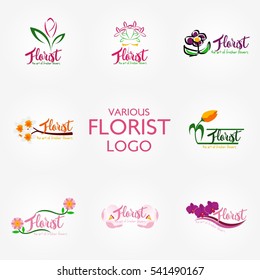 Florist Logo Design Template. Vector Illustration