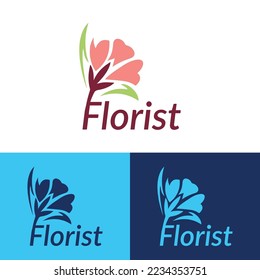 florist  logo design vector templet,