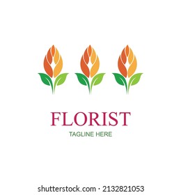 Florist logo illustration design template - vector