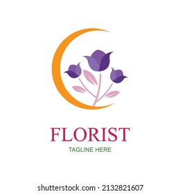 Florist logo illustration design template - vector