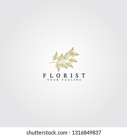 florist logo template, vector logo for business corporate, flowers, simple floral, element, illustration.