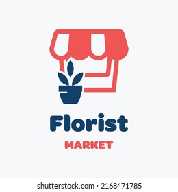 Florist and market logo in modern style. With a white background