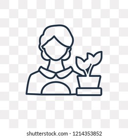 Florist vector outline icon isolated on transparent background, high quality linear Florist transparency concept can be used web and mobile