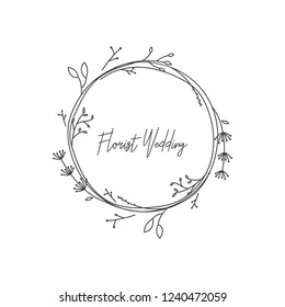 Florist Wedding Template Design Stock Vector (Royalty Free) 1240472059 ...