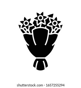 Floristic bouqets black icon, concept illustration, vector flat symbol, glyph sign.