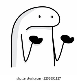 Flork or deformed meme design with expressions