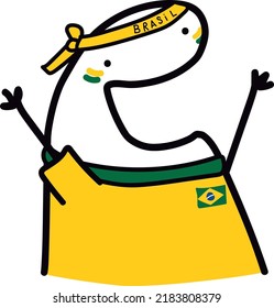 flork meme brazil soccer vector