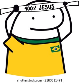 flork meme brazil soccer vector illustration