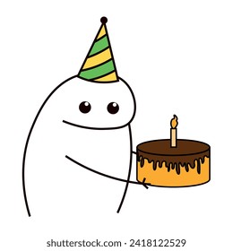 Flork meme with cake. Happy Birthday