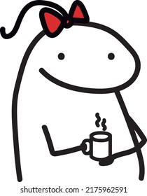 flork meme girl ilustration vector coffee