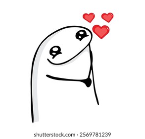 Flork Meme with Love Hearts