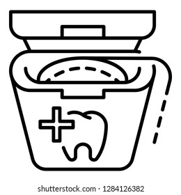 Floss box icon. Outline floss box vector icon for web design isolated on white background