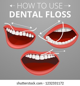 Floss concept background. Cartoon illustration of floss vector concept background for web design
