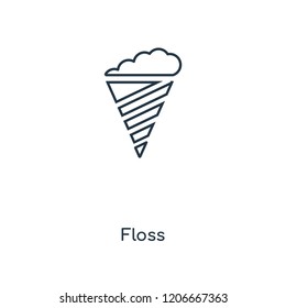 Floss concept line icon. Linear Floss concept outline symbol design. This simple element illustration can be used for web and mobile UI/UX.