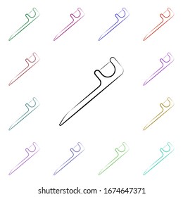 Floss, Zahnarzt mehrfarbiges Symbol. Einfache dünne Linie, Vektorillustration von Zahnarztsymbolen für ui und ux, Website oder mobile Anwendungen