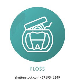 Floss Gradient Fill, Mini Illustration Icon Relate To Personal Care, Beauty Shop, Body Care And More. Use For Modern Concept, Ui, Ux Web And App Development.