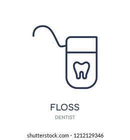 Floss icon. Floss linear symbol design from Dentist collection. Simple outline element vector illustration on white background.