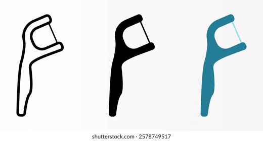 Floss icon set. Dental floss sign. for mobile concept and web design. vector illustration on white background