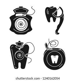 Floss icon set. Simple set of floss vector icons for web design on white background