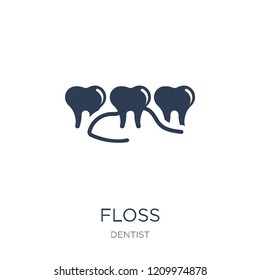 Floss icon. Trendy flat vector Floss icon on white background from Dentist collection, vector illustration can be use for web and mobile, eps10