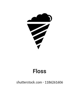 Floss icon vector isolated on white background, logo concept of Floss sign on transparent background, filled black symbol