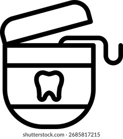 Icono de línea de hilo dental Diseño de Vector