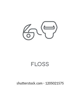 Floss linear icon. Floss concept stroke symbol design. Thin graphic elements vector illustration, outline pattern on a white background, eps 10.