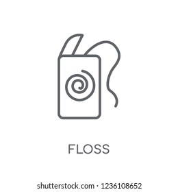 Floss linear icon. Modern outline Floss logo concept on white background from Dentist collection. Suitable for use on web apps, mobile apps and print media.
