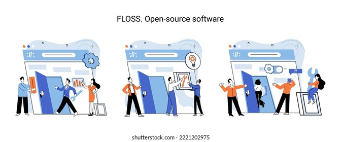 FLOSS. Open source software. Free product anyone can freely redistribute, modify and completely remake, can be improved, modernized thanks to inventions of users. Tiny programming language persons