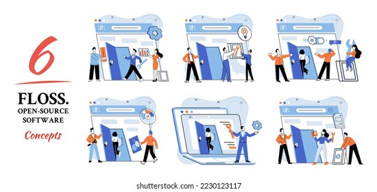 FLOSS. Open source software. Free product anyone can freely redistribute, modify and completely remake, can be improved, modernized thanks to inventions of users. Tiny programming language persons