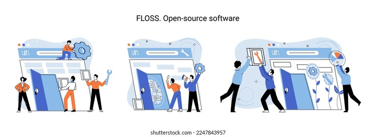 FLOSS. Open source software. Free product anyone can freely redistribute, modify and completely remake, can be improved, modernized thanks to inventions of users. Tiny programming language persons