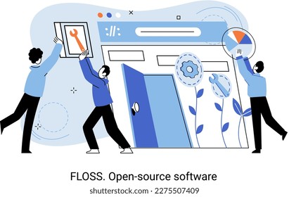 FLOSS. Open source software. Free product anyone can freely redistribute, modify and completely remake, can be improved, modernized thanks to inventions of users. Tiny programming language persons