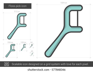 Similar Images, Stock Photos & Vectors of Floss pick vector line icon