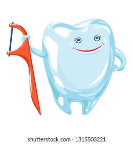 Floss stick icon. Cartoon of floss stick vector icon for web design isolated on white background