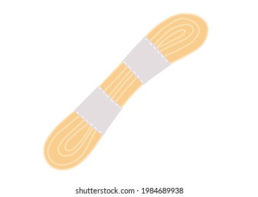 Hilo de pérdida para el bordado de costillas cruzadas. Aislado en blanco. Estilo de caricatura.